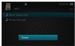 SAMSUNG YP-CP3AB - Suppression d'un fichier contenu sur la CARTE microSD - 1