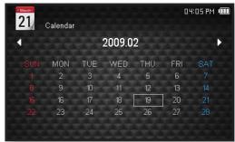 SAMSUNG YP-CP3AB - Affichage du calendrier - 1