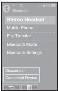 SAMSUNG YP-P2JAR - Pour déconnecter le dispositif Bluetooth - 1