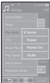SAMSUNG YP-P2JAR - Options du mode de lecture - 1