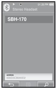 SAMSUNG YP-P2JAR - Pour étabir la connexion avec un casque stéreo Bluetooth enregistré - 2