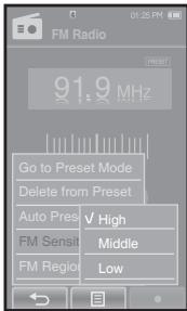 SAMSUNG YP-P2JAR - Réglage de la région FM - 2