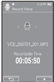 SAMSUNG YP-P2JAR - Appuyez sur la touche [▶/ɒ] pendant l'enregistrement. - 1