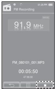 SAMSUNG YP-P2JAR - Arreter un enregistrement - 2