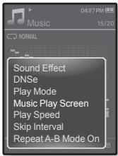 SAMSUNG YP-Q1JES - Sélectionner l'écran de lecture musicale - 1