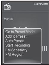 SAMSUNG YP-Q1JES - Pour régler la sensibilité FM - 2