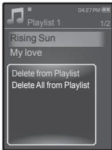 SAMSUNG YP-Q1JES - Suppression de tous les fichiers de la LISTE de lecture - 4
