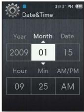 SAMSUNG YP-Q2JEW - Option de réglage de date et heures - 1