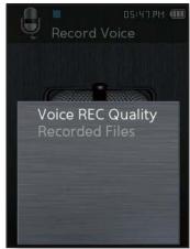 SAMSUNG YP-Q2JEW - Réglage de la qualité de l'enregistrement vocal - 1