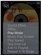 SAMSUNG YP-Q2JEW - Options du mode de lecture - 1