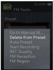SAMSUNG YP-Q2JEW - Pour supprimer une préselection - 1
