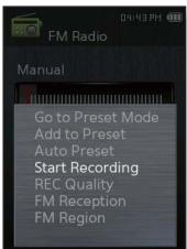 SAMSUNG YP-Q2JEW - Enregistrer un programme FM - 2