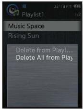 SAMSUNG YP-Q2JEW - Suppression de tous les fichiers de la liste de lecture - 2