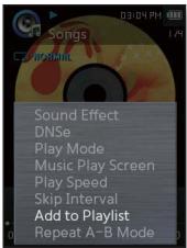 SAMSUNG YP-Q2JEW - Ajout d'un fichier à la liste de lecture - 1