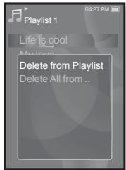 SAMSUNG YP-S3JCW - Pour supprimer tous les fichiers de la LISTE de lecture - 1