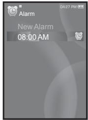 SAMSUNG YP-S3JCW - Pour modifier les réglages de l'alarme - 1