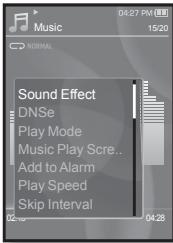 SAMSUNG YP-S3JCW - Pour régler les effets sonores - 1