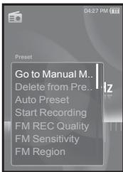 SAMSUNG YP-S3JCW - Pour basculer vers le mode manuel - 1