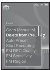 SAMSUNG YP-S3JCW - Suppression d'une station programmée - 1