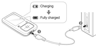 SAMSUNG YP-Z3CP - Connect to a PC and charge the battery - 1