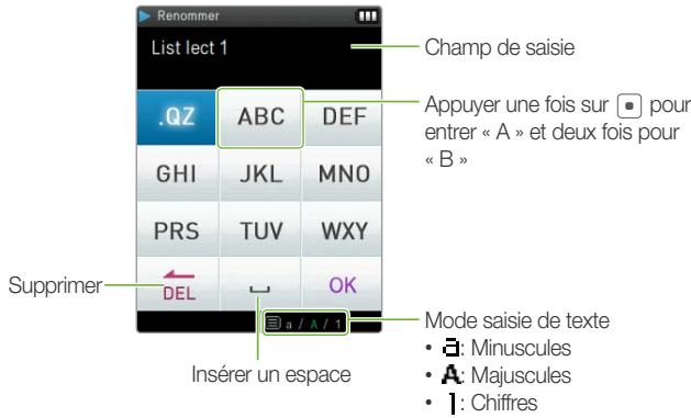SAMSUNG YP Q3 - Exemple : renommer une liste de lecture - 3