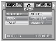 SAMSUNG DIGIMAXS600 - DPOF : taille de l'impression - 1