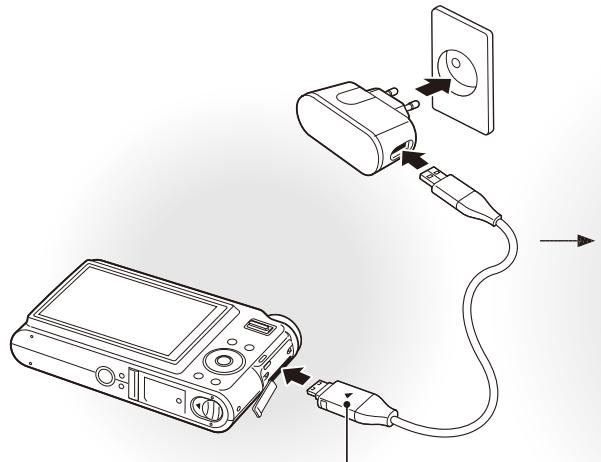SAMSUNG EC-NV9 - Chargement de la batterie et mise en marche de l'appareil photo - 2