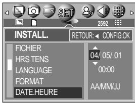 SAMSUNG KENOX A5 - Paramétrage de la date/heure/type de date - 1
