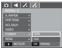 SAMSUNG KENOX S85 - Formater une mémoire - 1