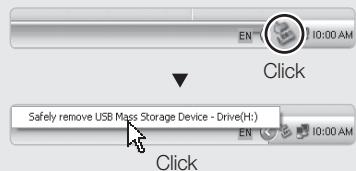 SAMSUNG NV9 - To disconnect safely (for Windows XP) - 1