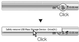 SAMSUNG PL10 PINK - Disconnecting safely (for Windows XP) - 1