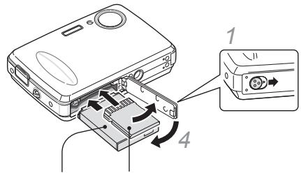 SAMSUNG PL10 PINK - Insertion de la batterie et de la carte mémoire - 1