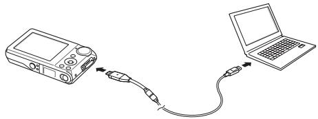 SAMSUNG PL100 SILVER FRONT - 使用 USB 纜線將相機連接到電腦。 - 1