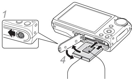 SAMSUNG PL150 - Inserting the battery and memory card - 1