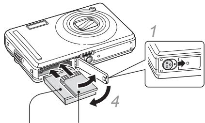 SAMSUNG VLUU PL70 - 插入電池和記憶卡 - 1