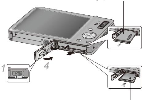SAMSUNG VLUU ST50 - Inserting the battery and memory card - 1