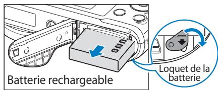SAMSUNG WB200F - Retrait de la batterie et de la carte mémoire - 1