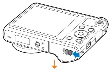 SAMSUNG WB200F - Insertion de la batterie et de la carte mémoire - 1