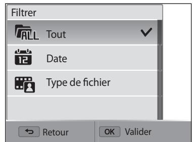 SAMSUNG WB200F - Affichage des fichiers par catégorie - 1
