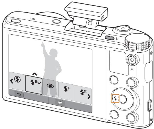 SAMSUNG WB200F - Configuration d'une option du flash - 1