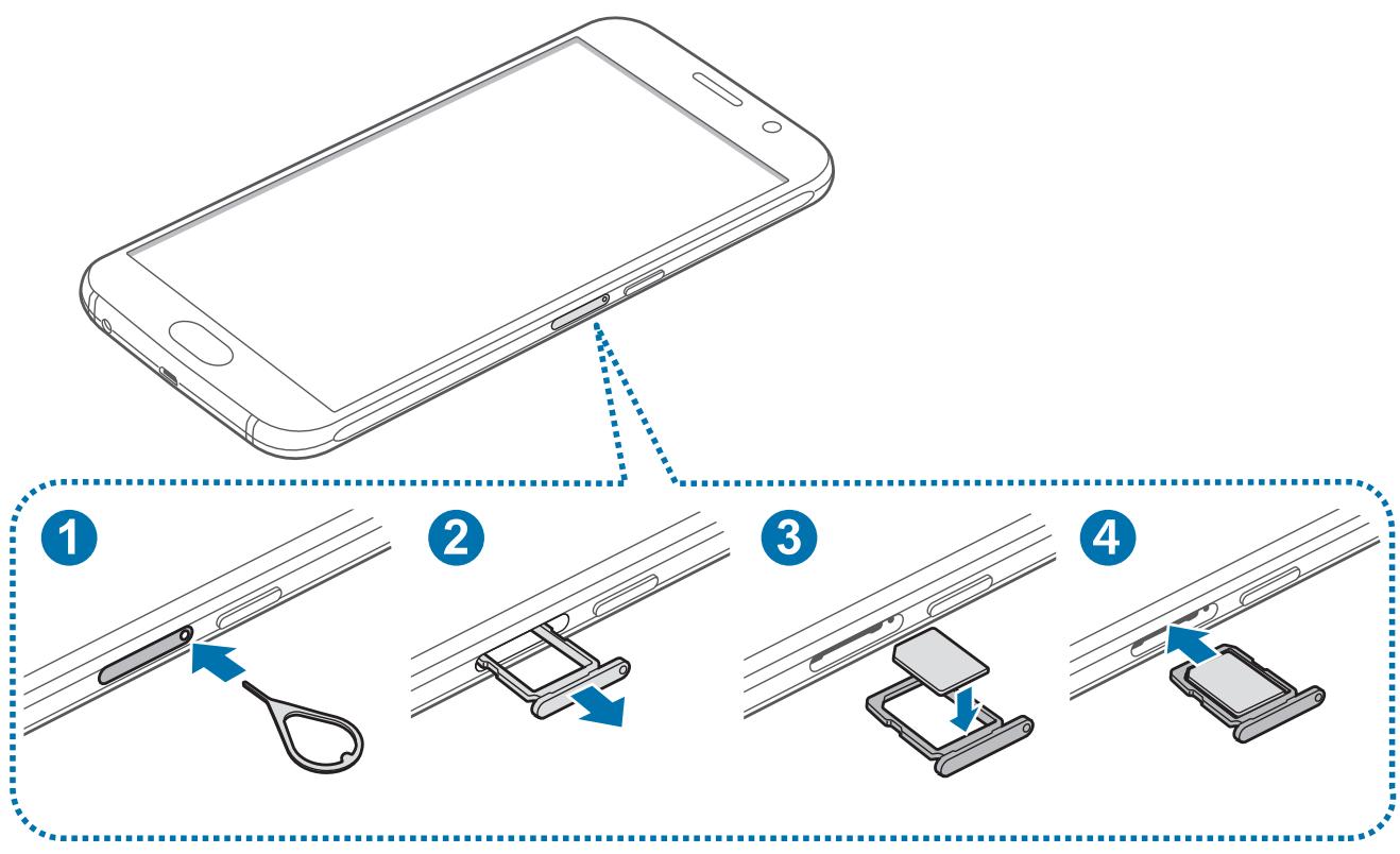 SAMSUNG S6 - Installer la carte SIM ou USIM - 2