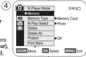 SAMSUNG VP-D362 - Copie des fichiers de la carte mémoire vers la mémoire interne (Copy to) (Copier vers) (modele VP-D365W(i) uniquement) - 2