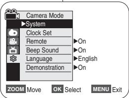 SAMSUNG VP-D362 - FRANÇAIS Réglage initial : réglage du menu System (Système) - 2