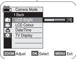 SAMSUNG VP-D362 - Réglage de l'écran LCD (LCD Bright/ LCD Colour) (Luminosite LCD / Couleur LCD) - 3