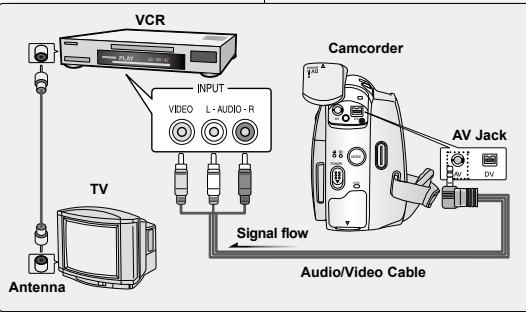 VCR INPUT VIDEO L - AUDIO - R TV Antenna Camcorder AV Jack DV Signal flow Audio/Video Cable