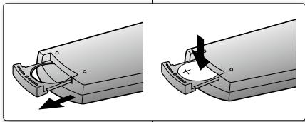 SAMSUNG VP-D382 - Insertion de la pile de type bouton dans la télécommande (VP-D382(i)/D382H/D385(i) uniquement) - 1