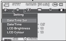 SAMSUNG VP-DX100 - INITIAL SETTING: OSD LANGUAGE &amp; DATE AND TIME - 2