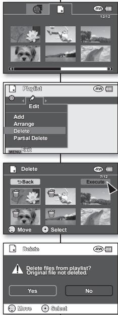 SAMSUNG VP-DX100 - Suppression d'image video d'une liste de lecture - 1