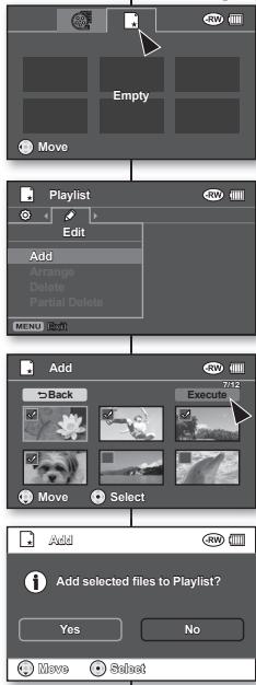 SAMSUNG VP-DX100 - Creating a playlist - 1