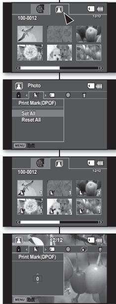 SAMSUNG VP-DX100 - PARAMETRES D'IMPRESSION DPOF - 2